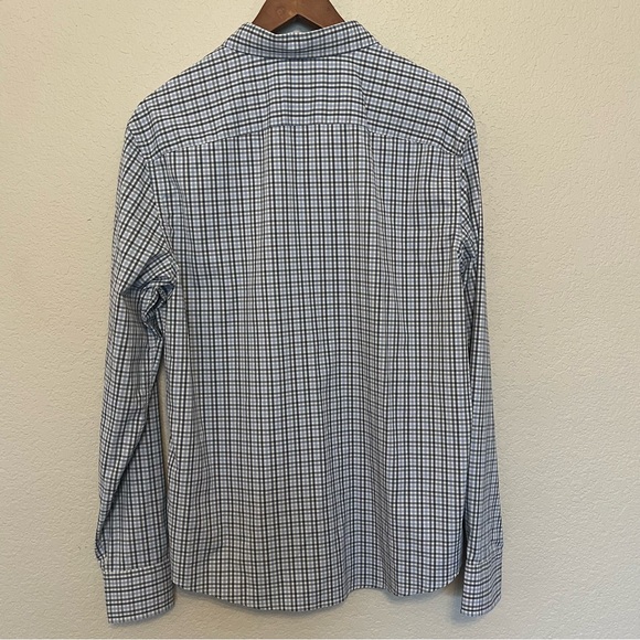 UNTUCKit Nahad Slim Fit Blue and White Plaid Button Down Shirt Men's Size Large - Picture 8 of 14